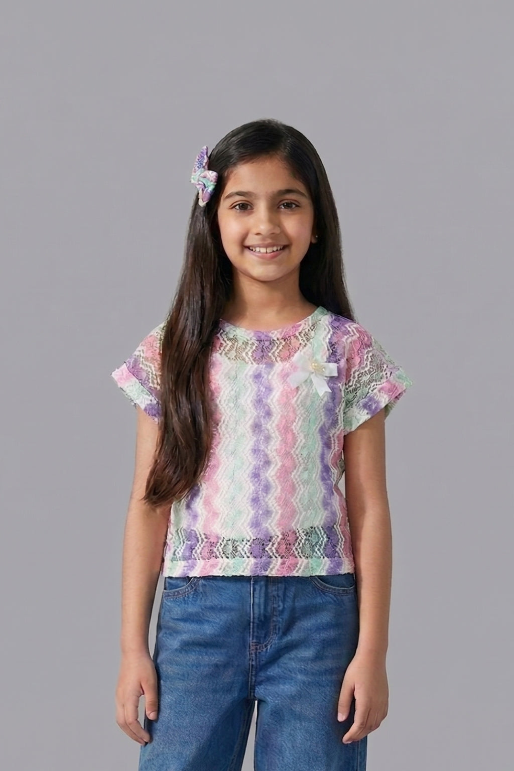 Printed Cotton Shirt Top with Puff Sleeves TG6212
