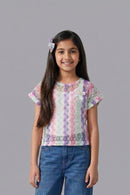 Printed Cotton Shirt Top with Puff Sleeves TG6212