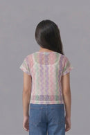 Printed Cotton Shirt Top with Puff Sleeves TG6212