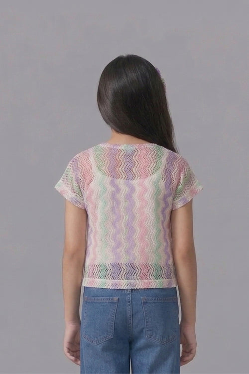 Printed Cotton Shirt Top with Puff Sleeves TG6212