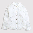 White Gold Foil Bow Tie Shirt TG6246