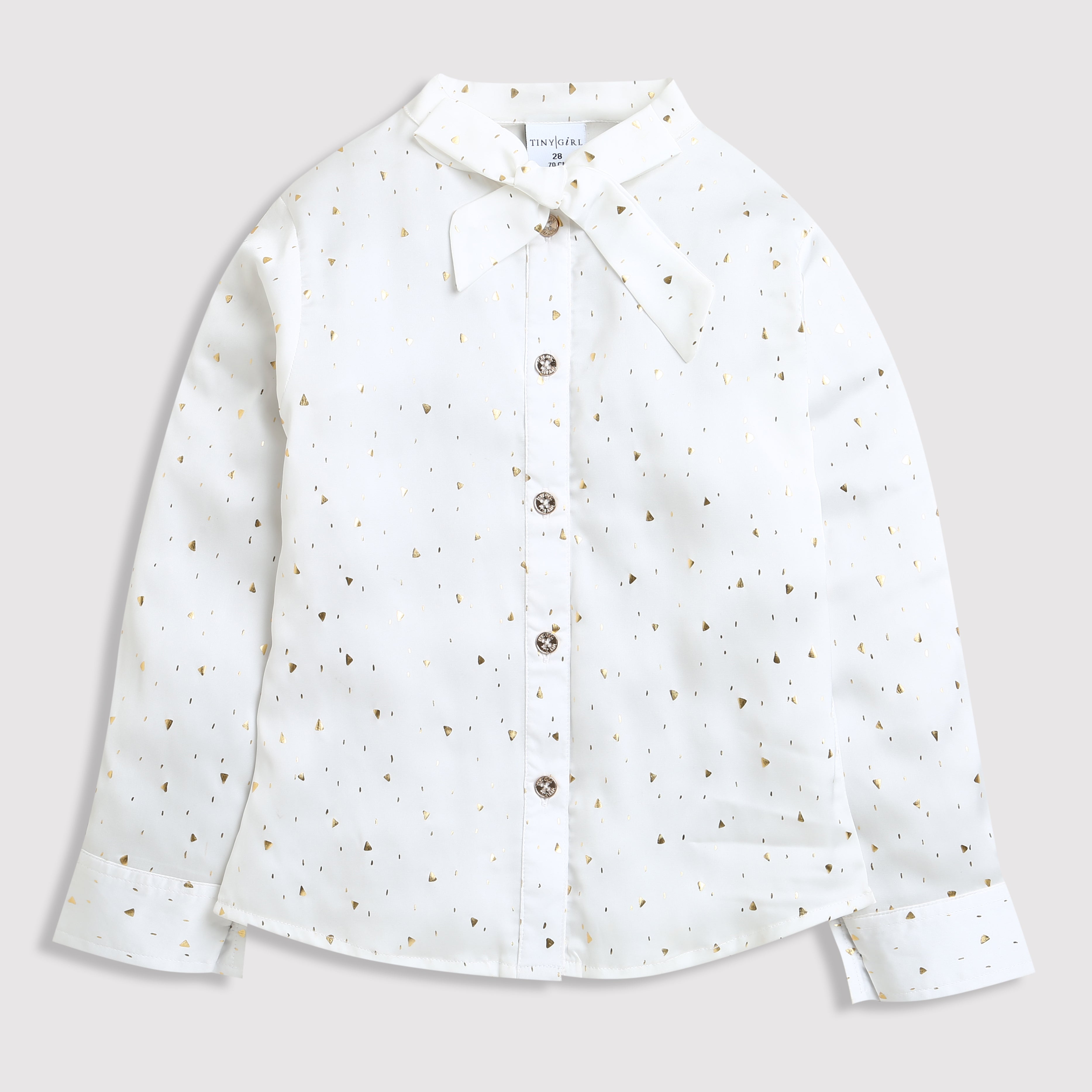 White Gold Foil Bow Tie Shirt TG6246
