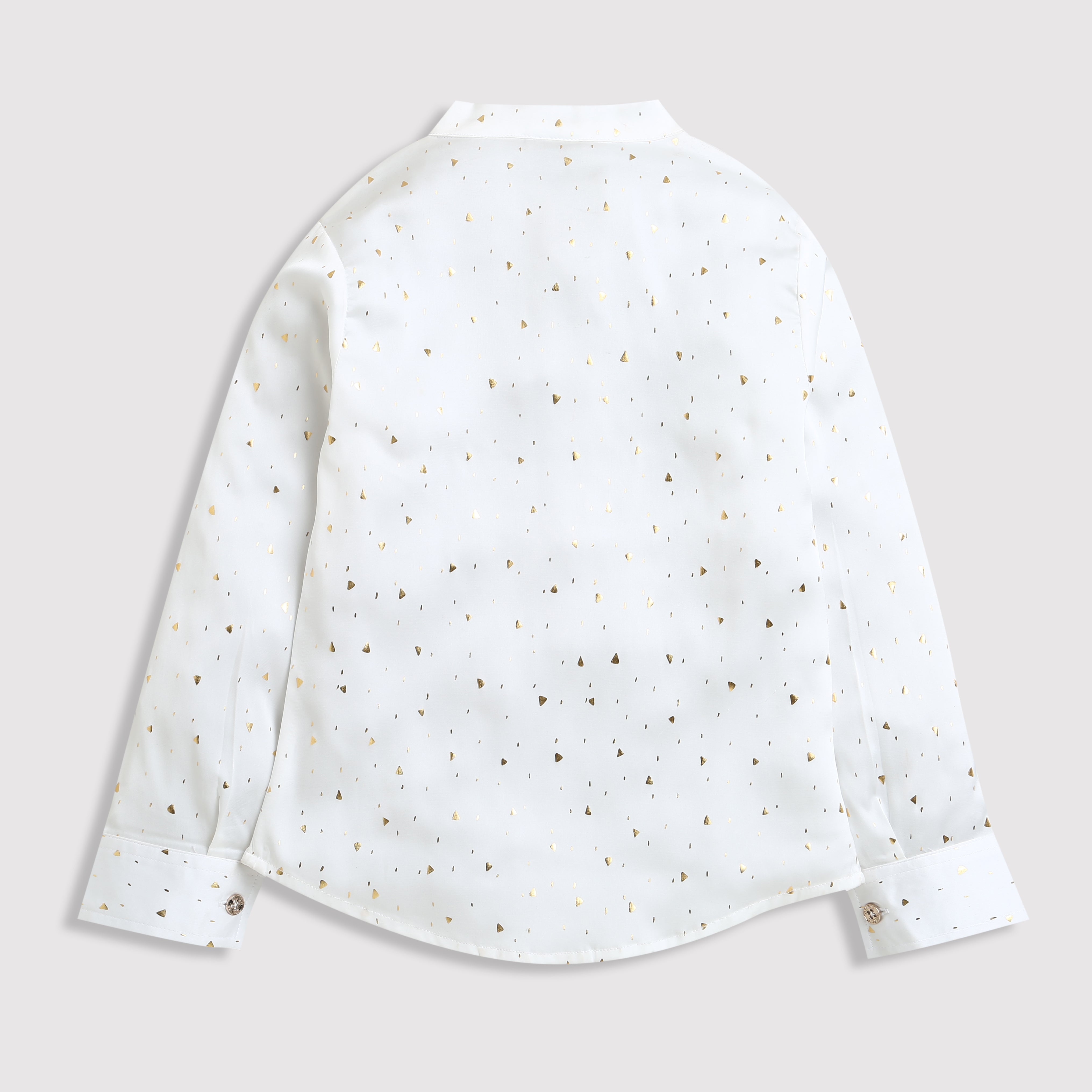 White Gold Foil Bow Tie Shirt TG6246