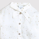 White Gold Foil Bow Tie Shirt TG6246