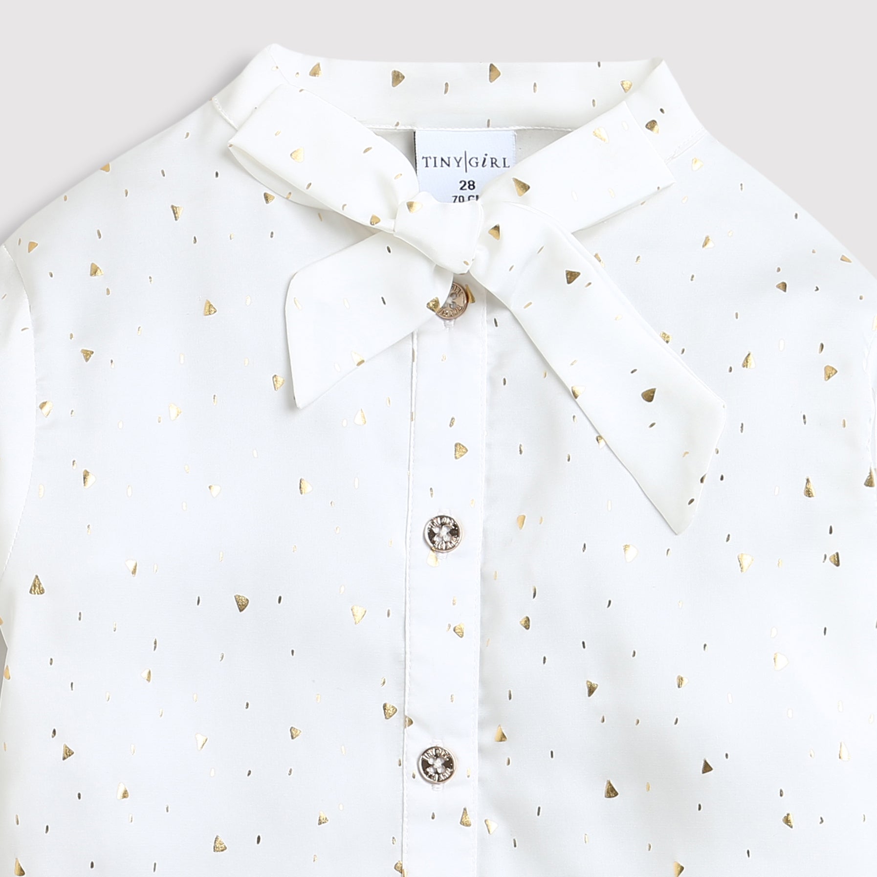 White Gold Foil Bow Tie Shirt TG6246