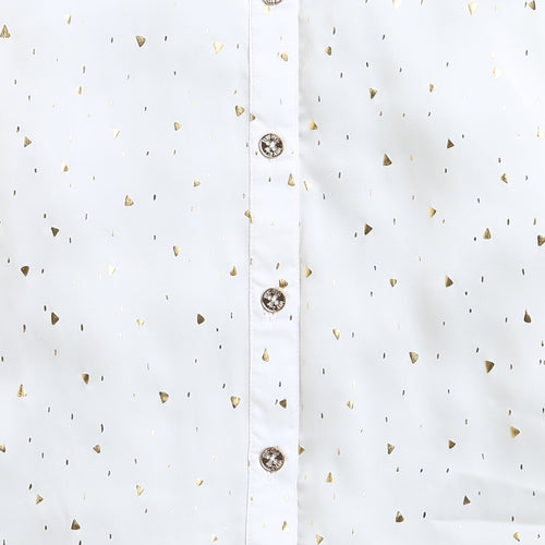 White Gold Foil Bow Tie Shirt TG6246