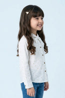 White Gold Foil Bow Tie Shirt TG6246