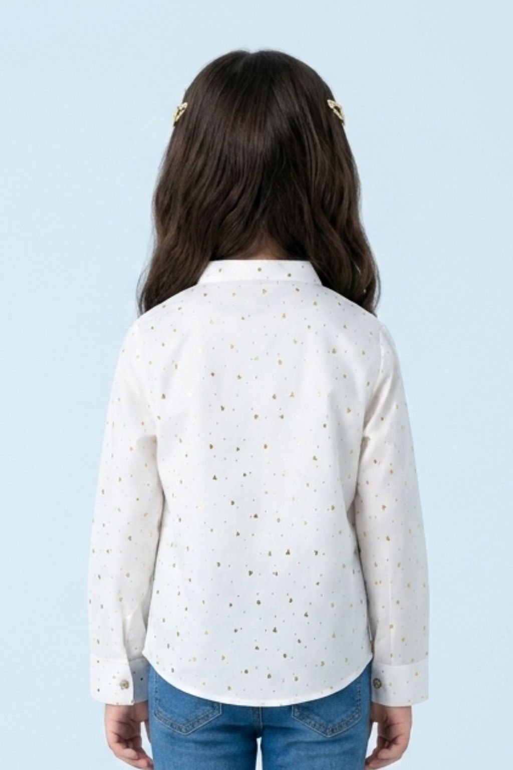 White Gold Foil Bow Tie Shirt TG6246