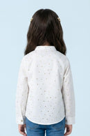 White Gold Foil Bow Tie Shirt TG6246
