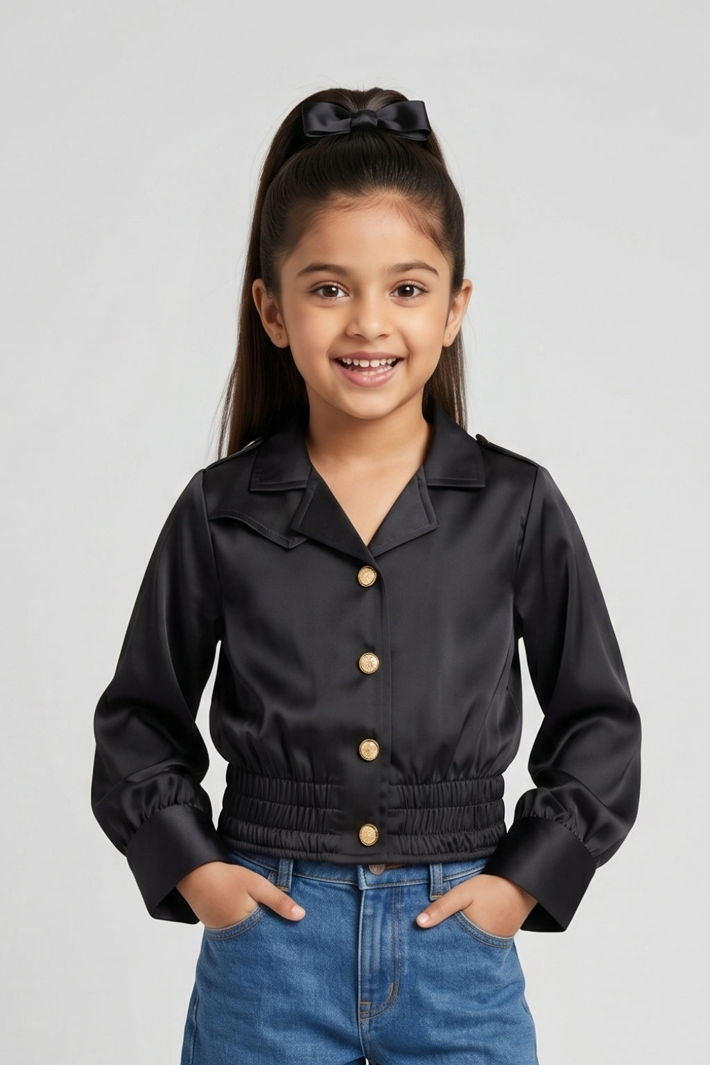 Black Satin Shirt TG6247