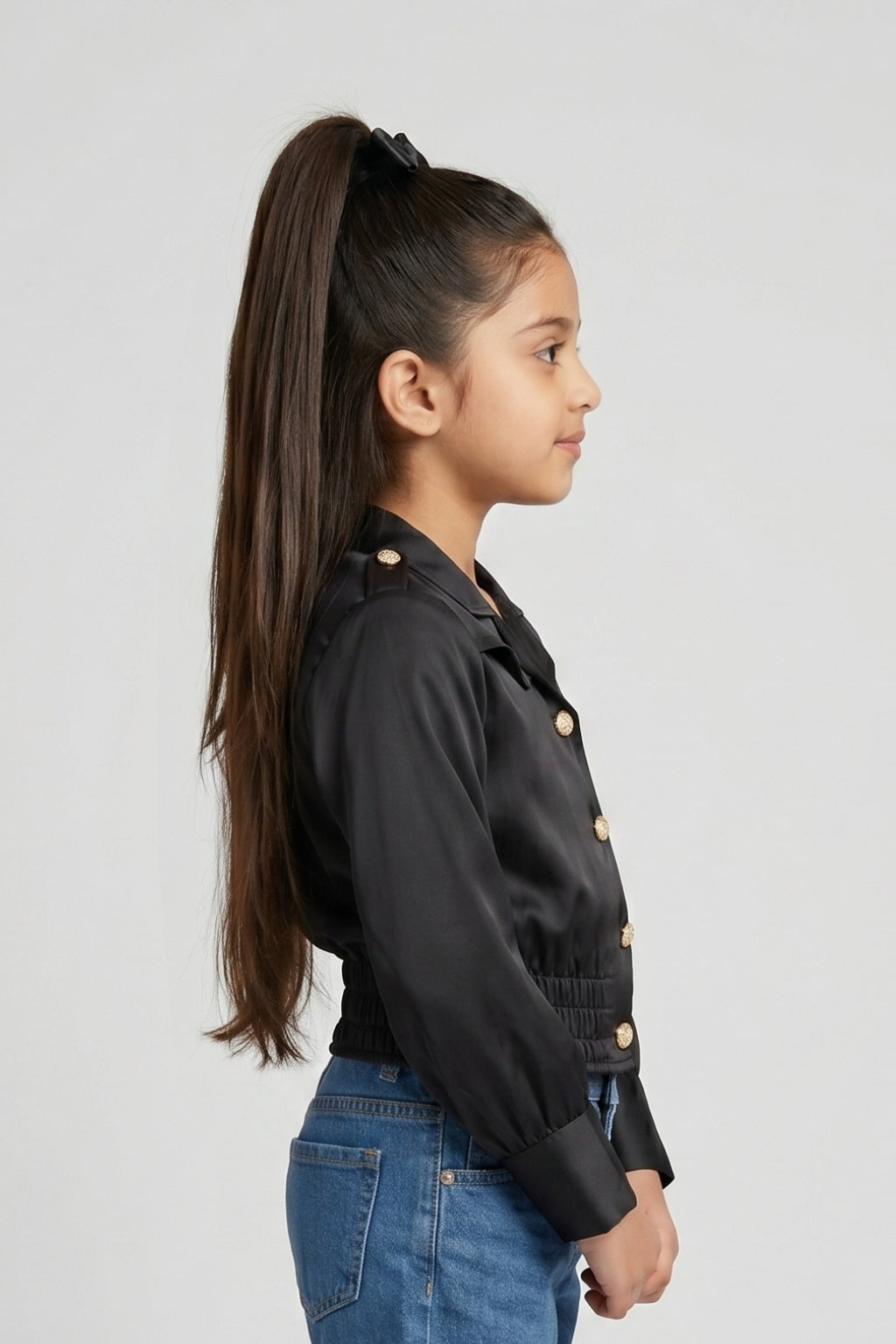 Black Satin Shirt TG6247