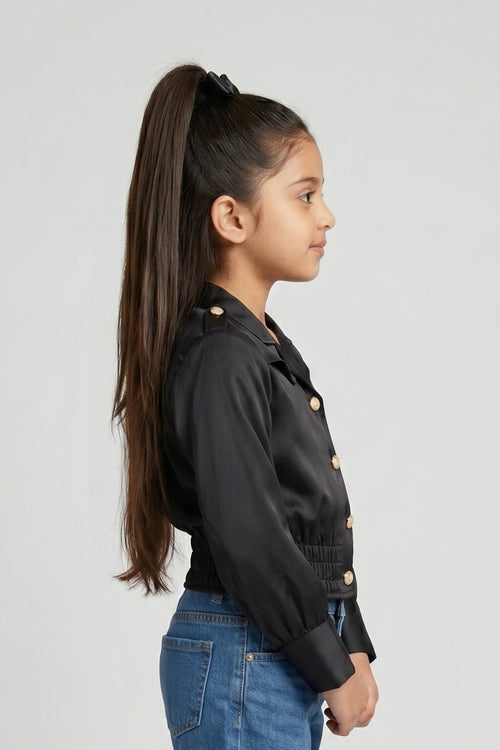 Black Satin Shirt TG6247