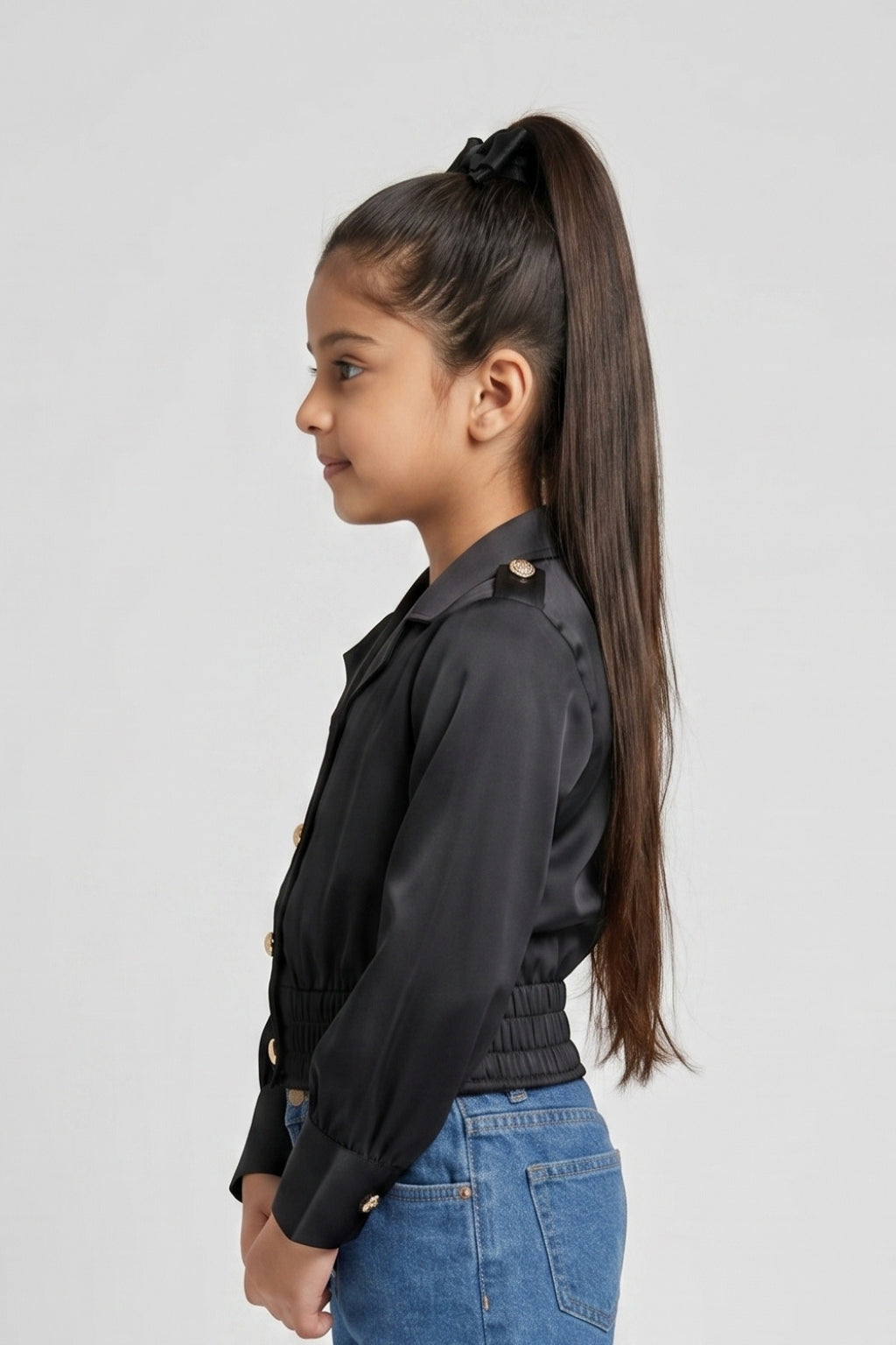 Black Satin Shirt TG6247