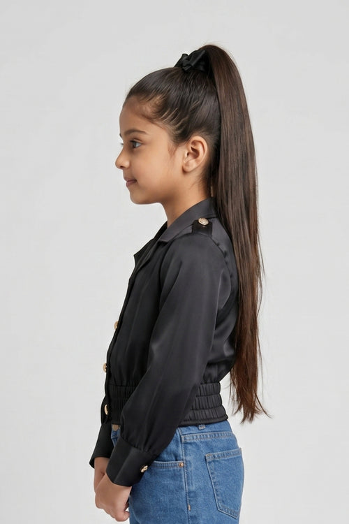 Black Satin Shirt TG6247