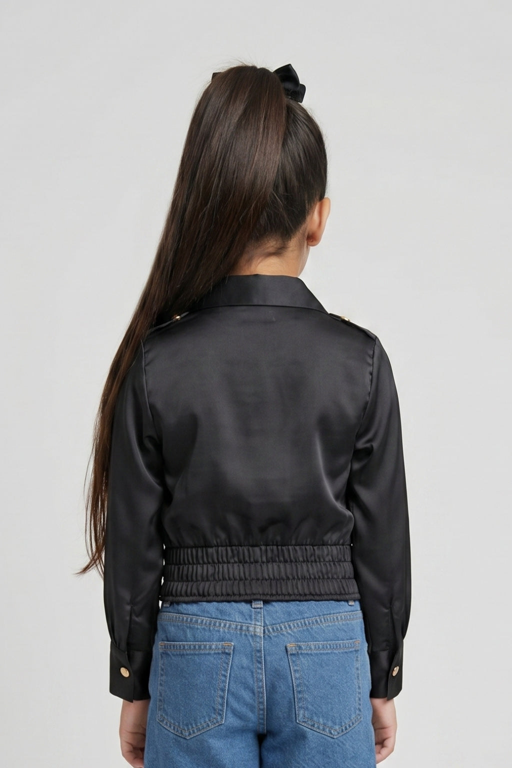 Black Satin Shirt TG6247