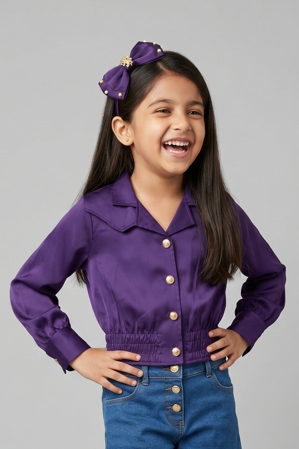 Violet Satin Shirt TG6247