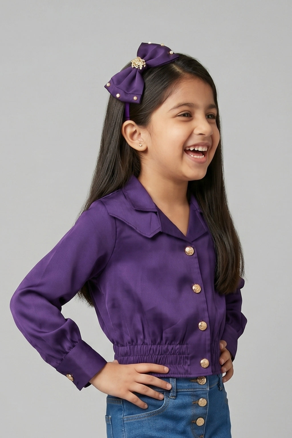 Violet Satin Shirt TG6247