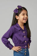 Violet Satin Shirt TG6247