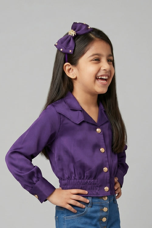 Violet Satin Shirt TG6247