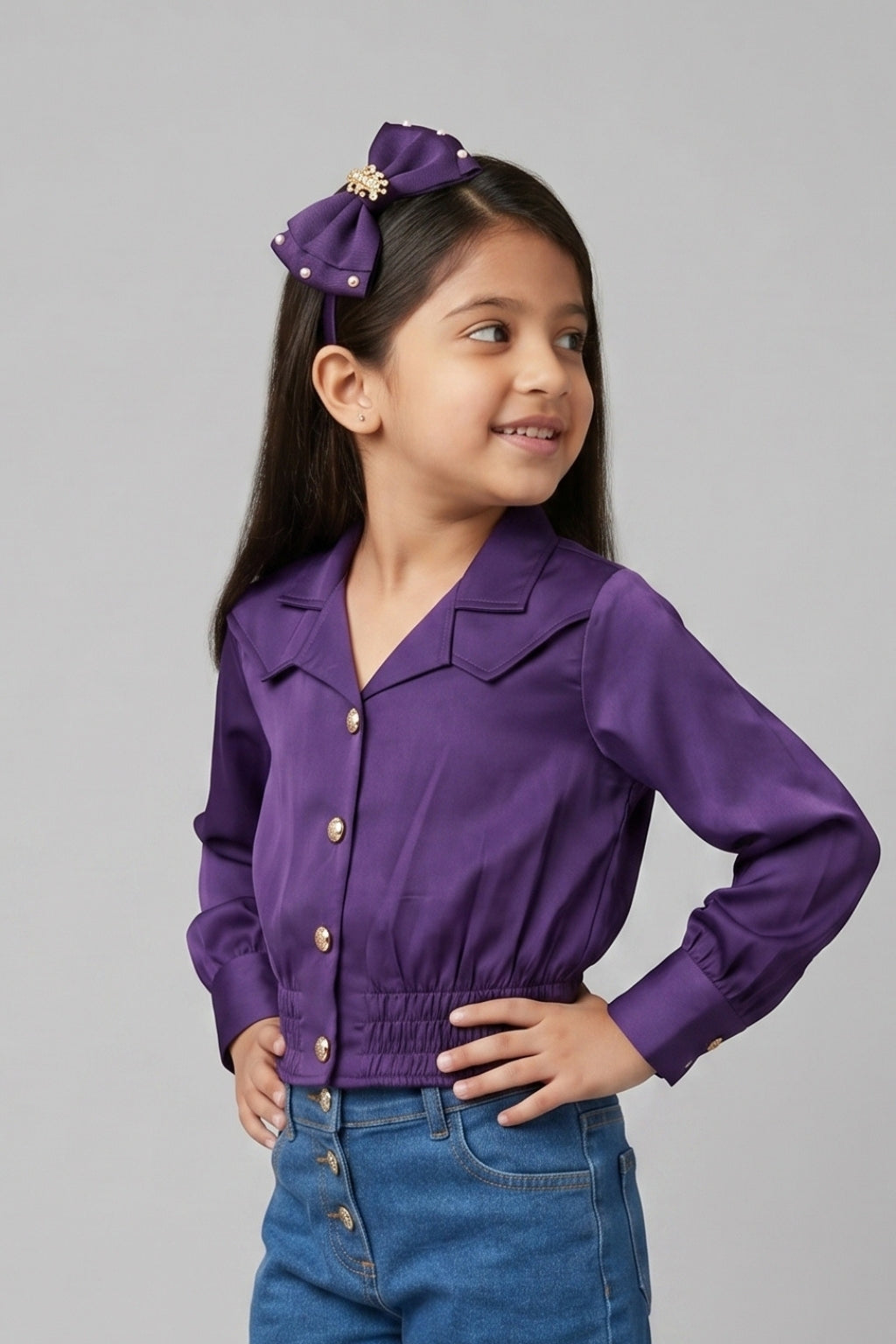 Violet Satin Shirt TG6247