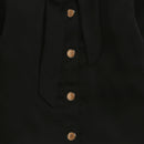 Black Bow Tie Party Shirt with Floral Brooch TG6271