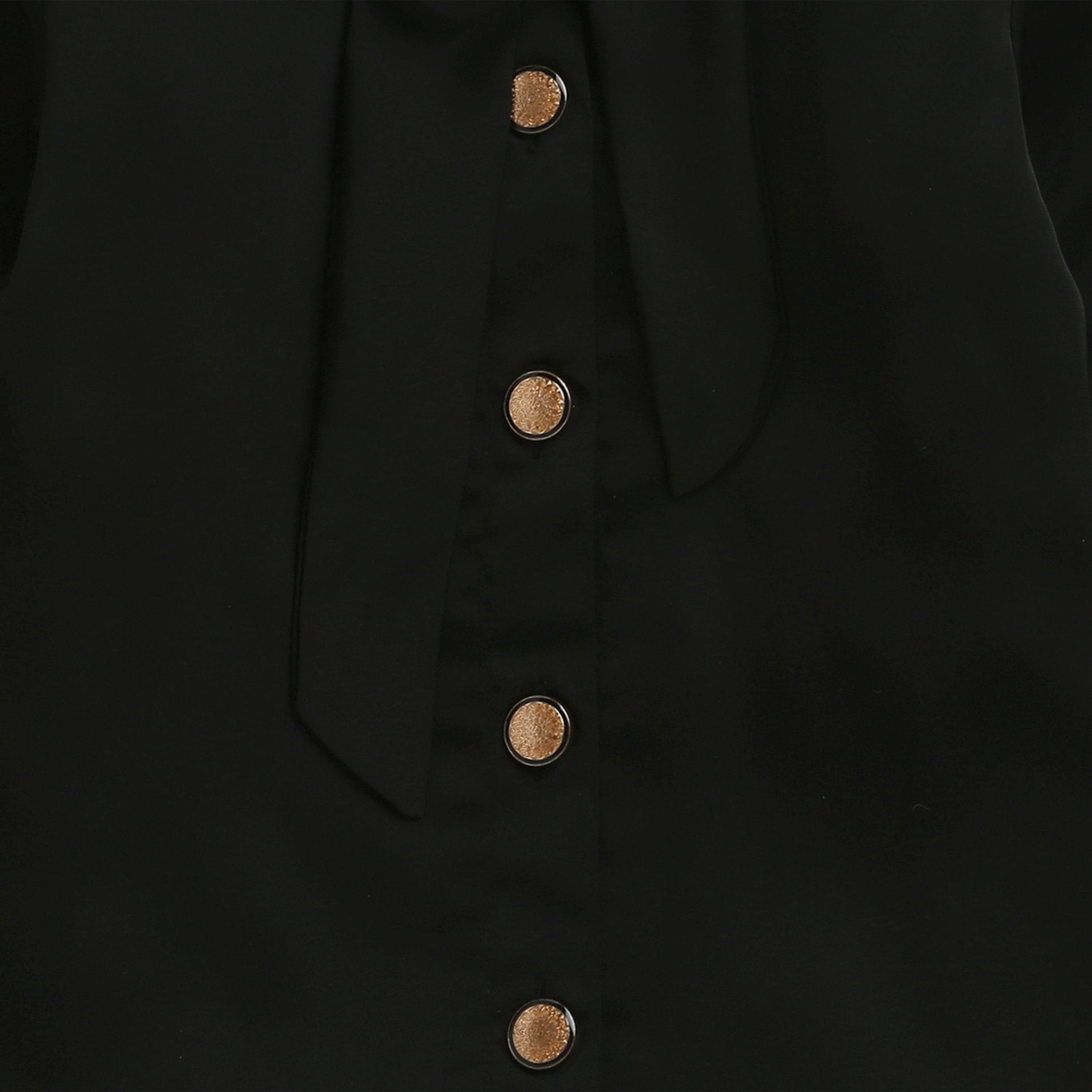 Black Bow Tie Party Shirt with Floral Brooch TG6271