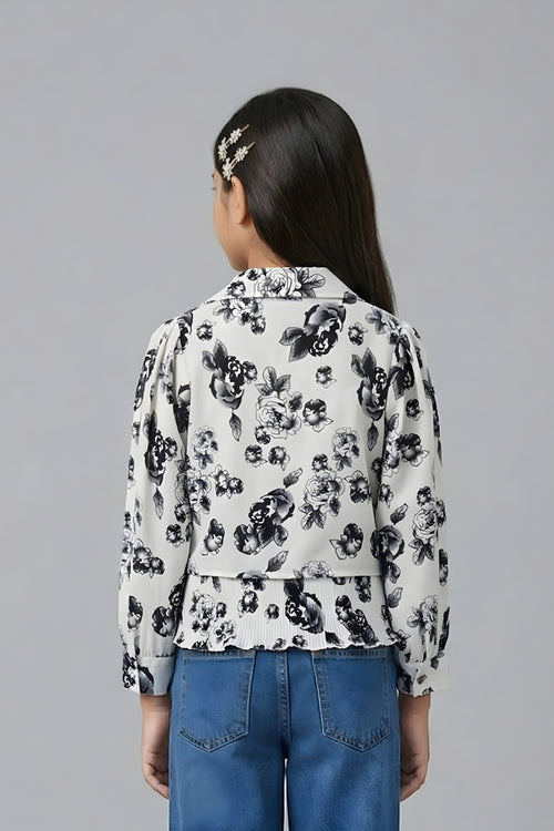 Black & White Floral Top TG6275