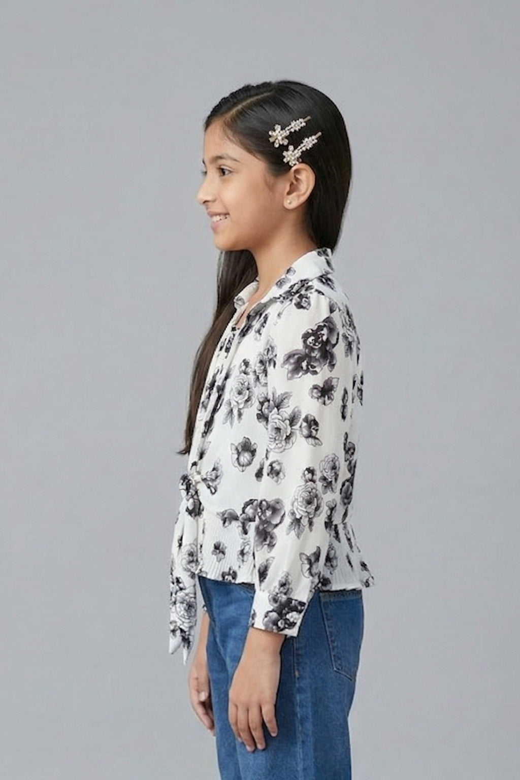 Black & White Floral Top TG6275