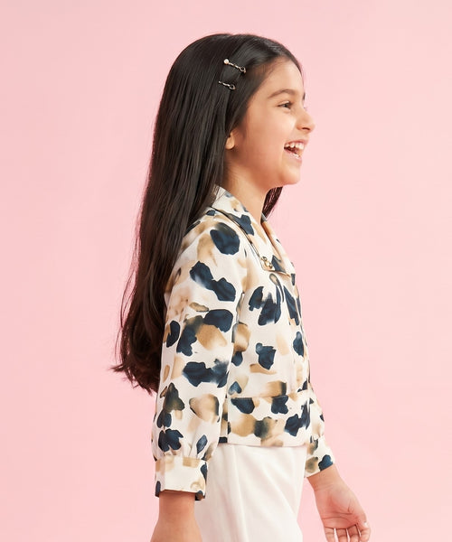 Girls Printed Shirt with Front Tie Style TG6286