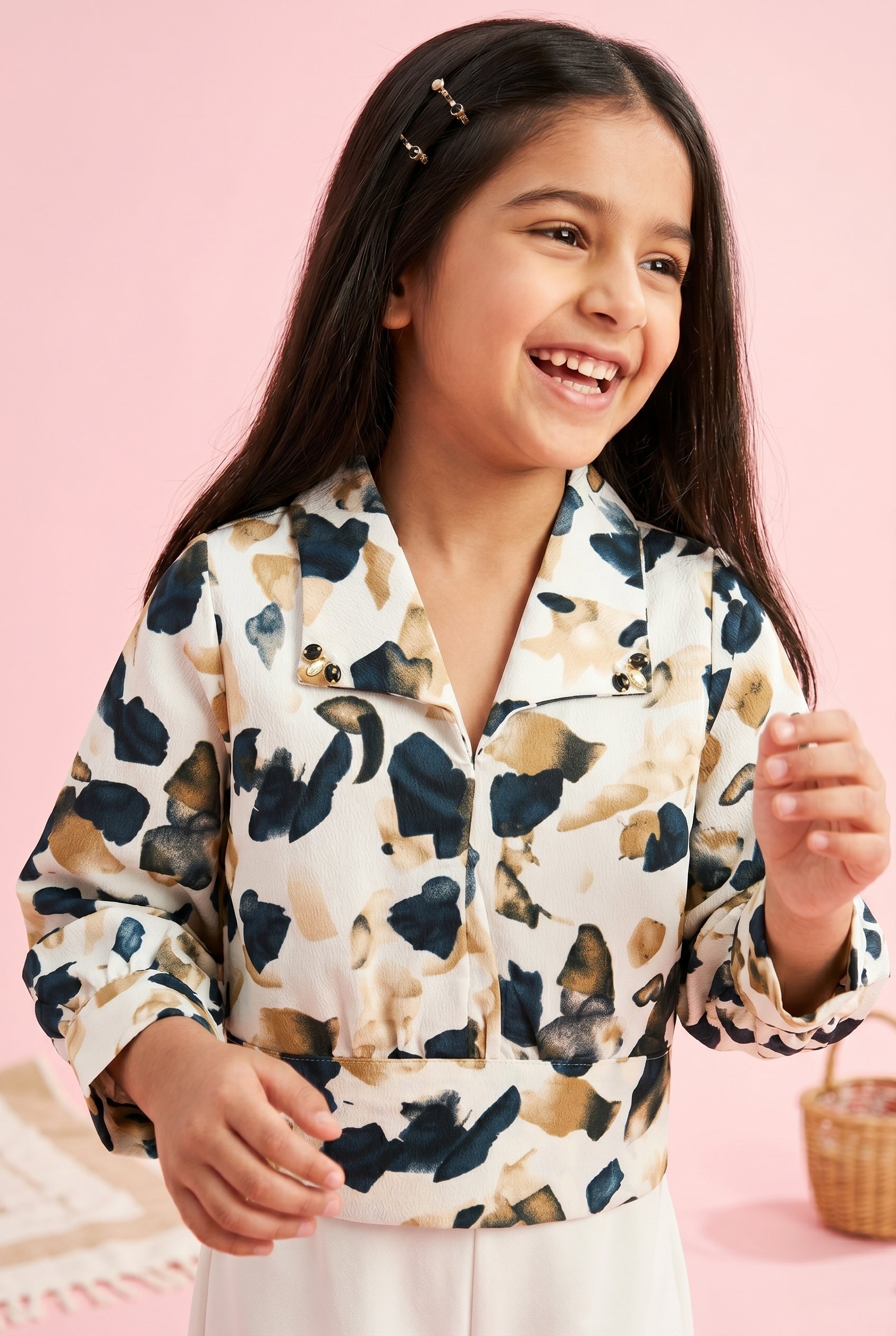 Girls Printed Shirt with Front Tie Style TG6286