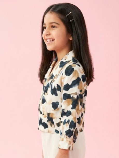 Girls Printed Shirt with Front Tie Style TG6286