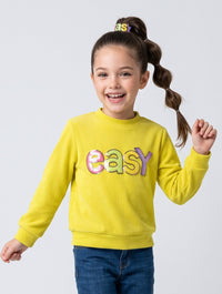 Mustard Yellow Ribbed Sequin Sweatshirt TG6296