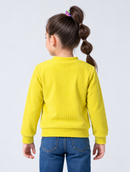 Mustard Yellow Ribbed Sequin Sweatshirt TG6296