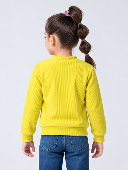 Mustard Yellow Ribbed Sequin Sweatshirt TG6296