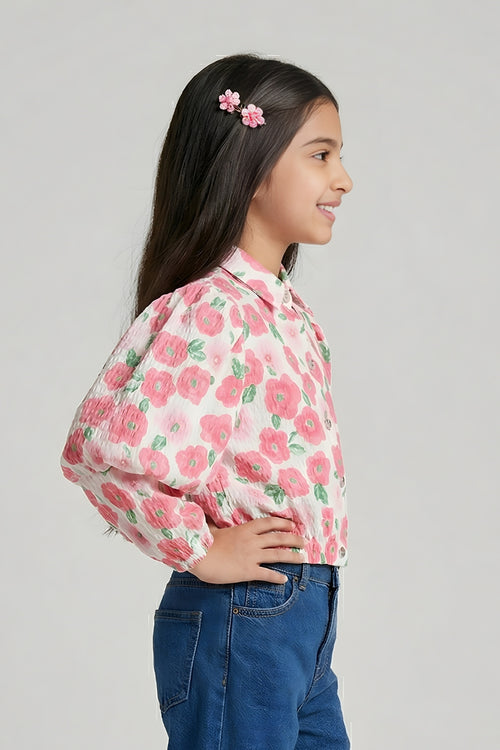 Pink Floral Shirt Top TG6310