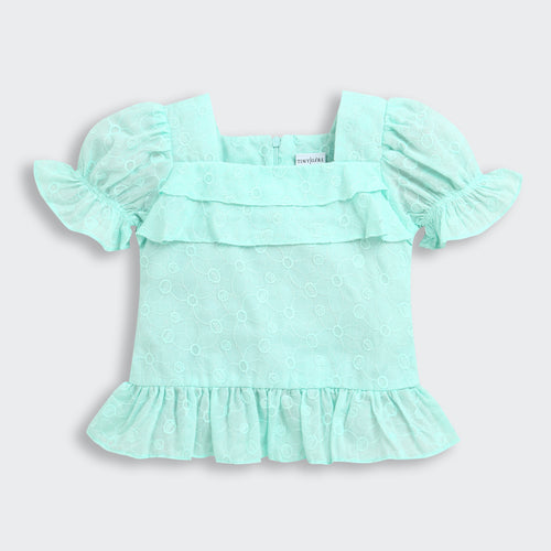 Kids Blue Puff Sleeve Top TG6338