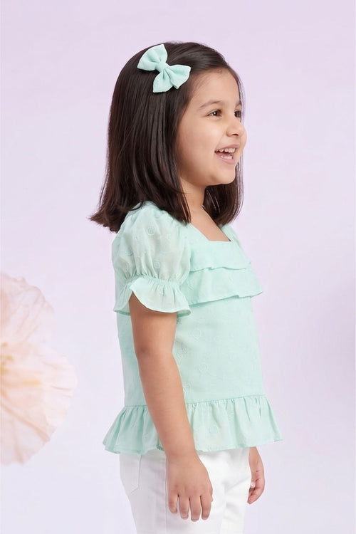 Kids Blue Puff Sleeve Top TG6338