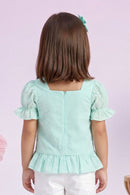 Kids Blue Puff Sleeve Top TG6338
