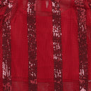 Girls Maroon Lace Puff Sleeve Top