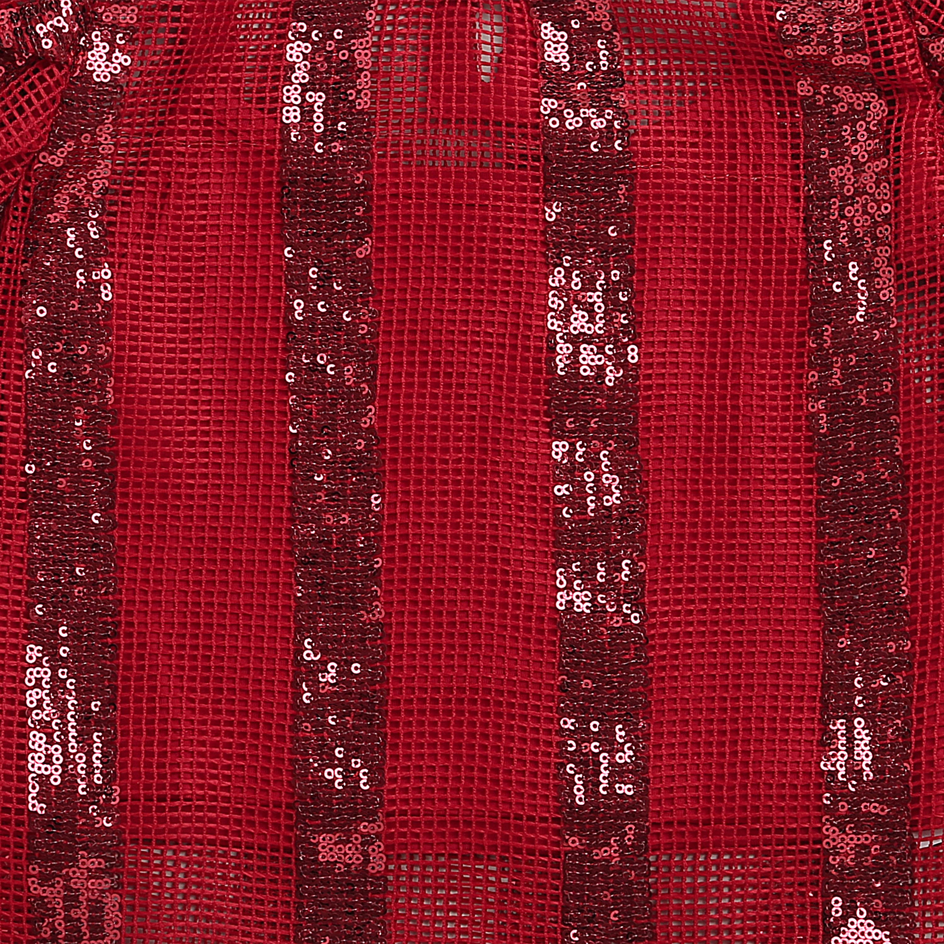 Girls Maroon Lace Puff Sleeve Top