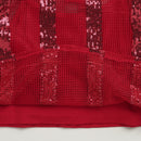 Girls Maroon Lace Puff Sleeve Top