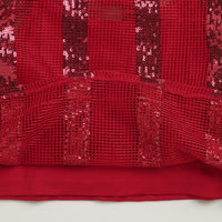 Girls Maroon Lace Puff Sleeve Top