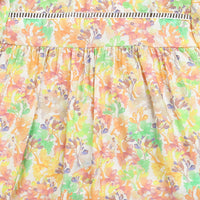 Pastel Floral Flutter Sleeve Top for Girls