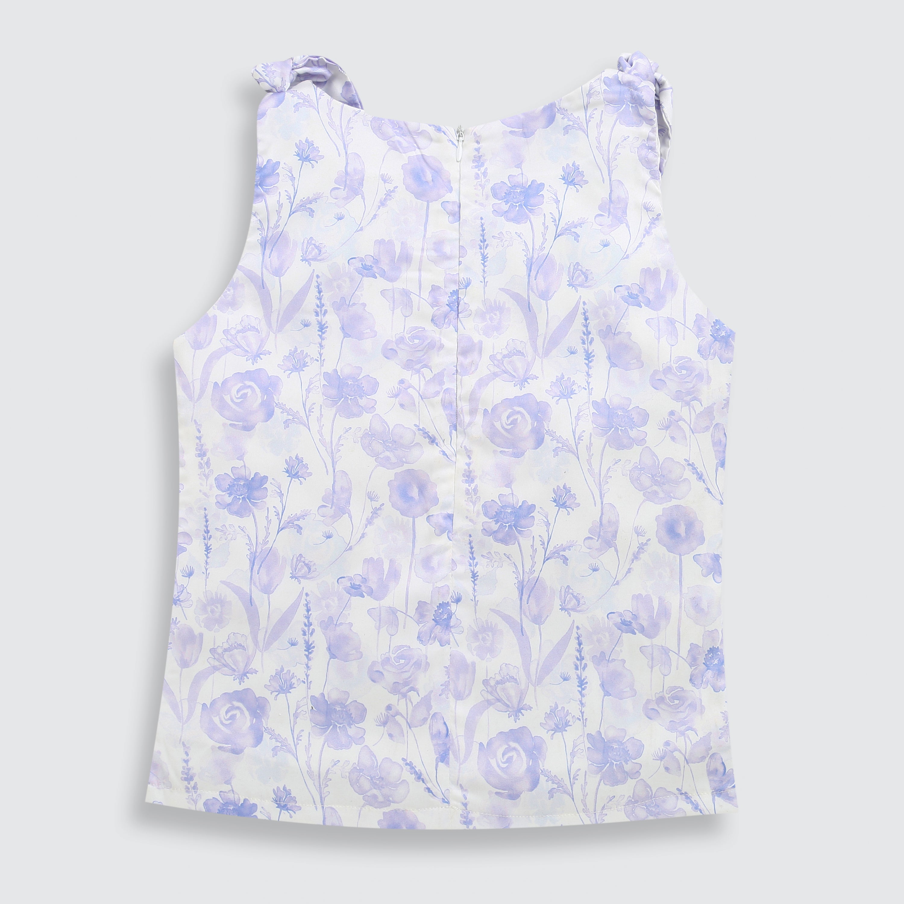 Partywear Lavender Floral Tie-Shoulder Top TG6343
