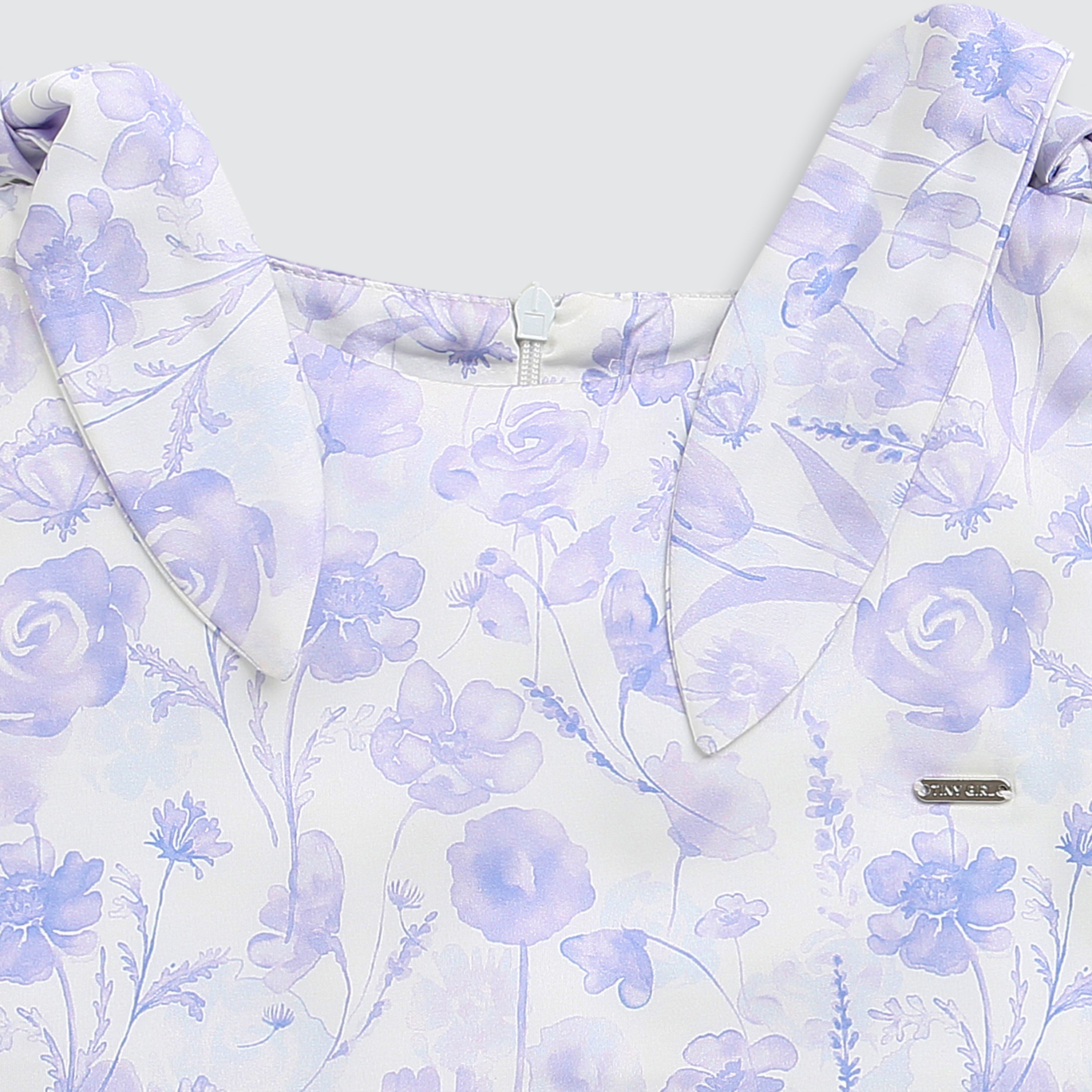 Partywear Lavender Floral Tie-Shoulder Top TG6343