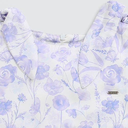 Partywear Lavender Floral Tie-Shoulder Top TG6343