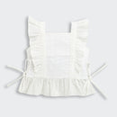 White Eyelet Frill Strap Top