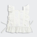 White Eyelet Frill Strap Top