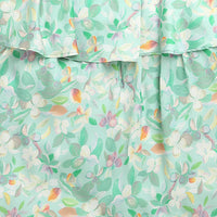 Mint Floral Bow Tie Strap Top