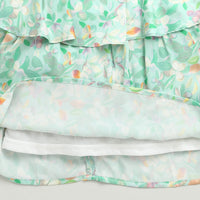 Mint Floral Bow Tie Strap Top
